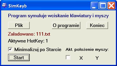 Zrzut ekranu podczas pracy